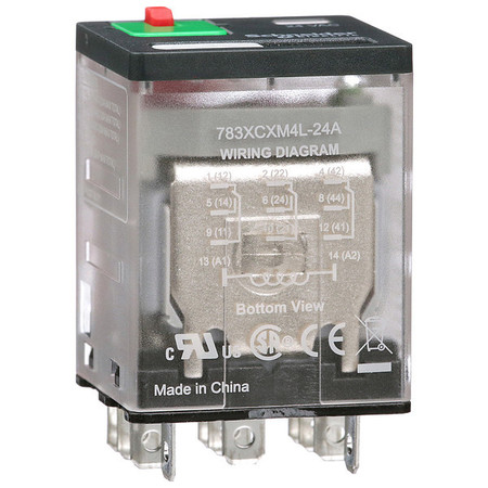 Schneider Electric General Purpose Relay, 24V AC Coil Volts, Square, 11 Pin, 3PDT 783XCXM4L-24A
