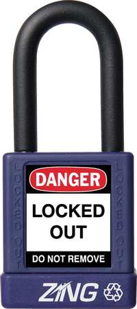 Zing Lockout Padlock, KA, Purple, 1-3/4"H 7041
