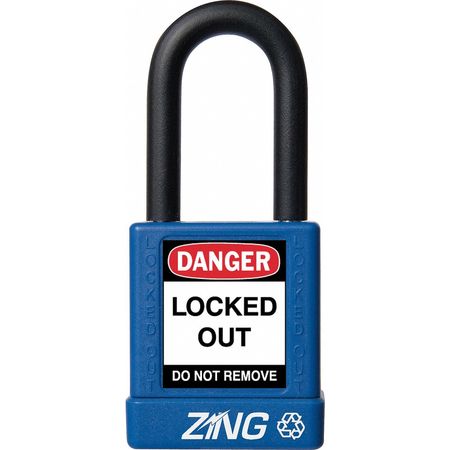 Zing Lockout Padlock, KA, Blue, 1-3/4"H 7033