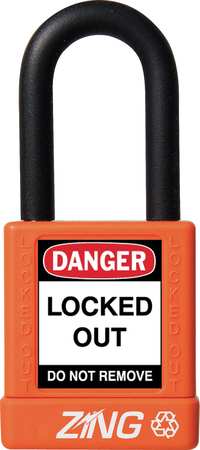Zing Lockout Padlock, KA, Orange, 1-3/4"H 7043