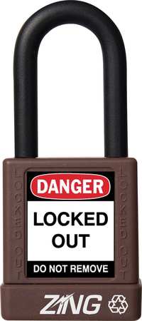 Zing Lockout Padlock, KA, Brown, 1-3/4"H 7045