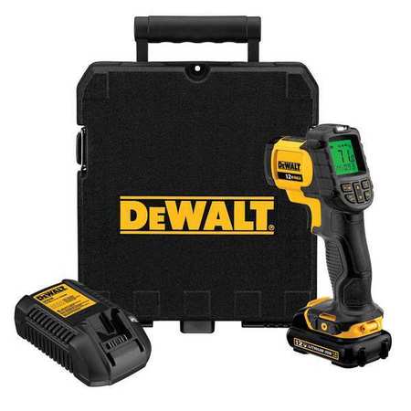 Dewalt Infrared Thermometer, Backlit LCD, -20 Degrees  to 932 Degrees F, Single Dot Laser Sighting DCT414S1
