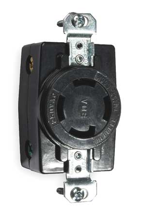 HUBBELL 30A Twist-Lock Receptacle 3P 4W 250VAC BK HBL3430G