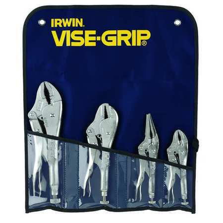 Irwin 4 Piece Original Locking Pliers Set Plain Grip Handle 428GS