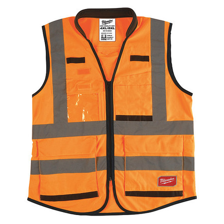 MILWAUKEE TOOL Class 2 High Visibility Orange Performance Safety Vest - 4XL/5XL 48-73-5054