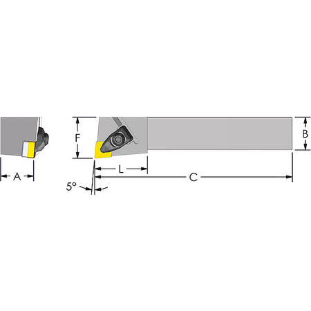 ULTRA-DEX USA Indexable Profiling End Mill, 5/8", PHC DCLNL 16-4D