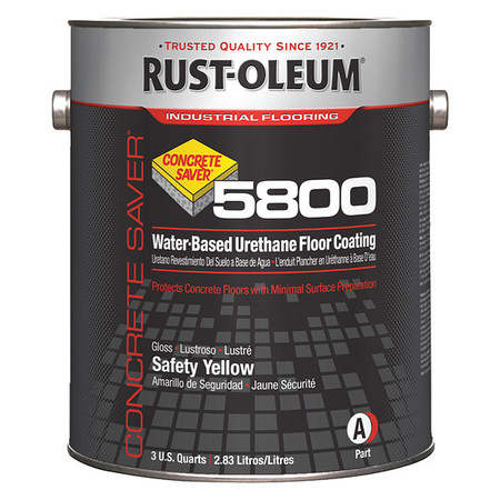 RUST-OLEUM 1 gal Floor Coating, Gloss Finish, Safety Yellow, Water Base 353865