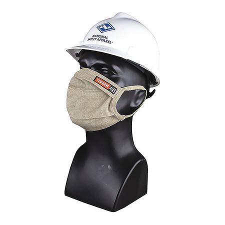 Tecgen Face Mask, 6" H, 4" W, Tan, Fabric, Reusable FRSGMASK-5TTN