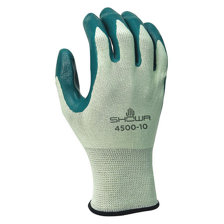 SHOWA VF, Coated Gloves, Grn, 9, 6KF83, PR 4500-09-V