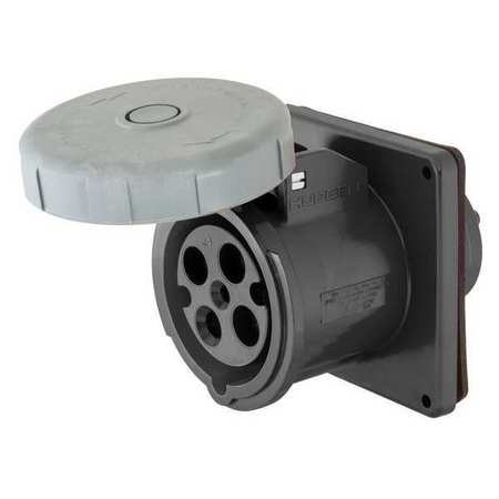 HUBBELL Heavy Duty Products, IEC Pin and Sleeve, Receptacle Switched, 100 A 3 Phase 600 VAC HBLS4100R5W