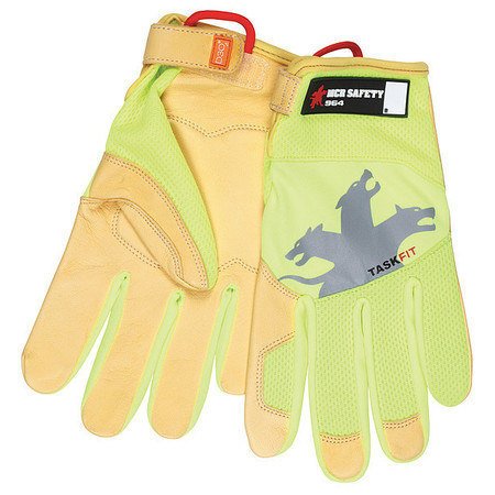 Mcr Safety Mechanics Gloves, M ( 8 ), Gold/Green/High-Visibility Lime 964M