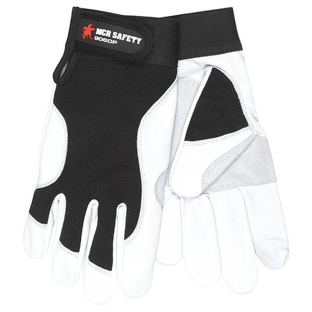 Mcr Safety Mechanics Gloves, M ( 8 ), Black/White 906DPM
