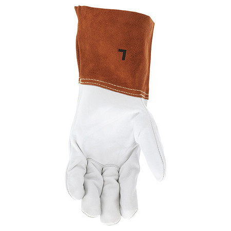 Mcr Safety Welding Leather Glove, Beige/Brown, M, PK12 4955M