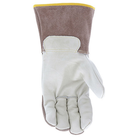 Mcr Safety Welding Leather Glove, Beige/Brown, M, PK12 4960M