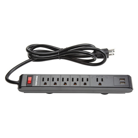 CRAFTSMAN Black, Magnetic Power Strip, Steel CMST82693