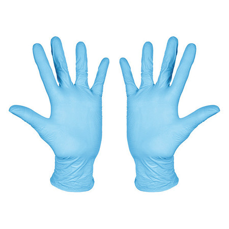 CONDOR Nitrile Disposable Gloves, 2.4 mil Palm, Nitrile, Powder-Free, XL (10), 100 PK, Blue 60JJ46