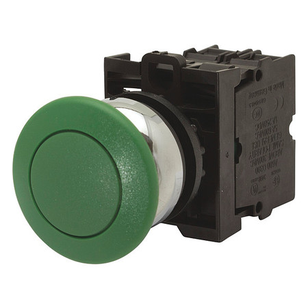 EATON Non-ill Mom Pb Guarded Flsh Grn, 22.5 mm, Green M22-DRP-G