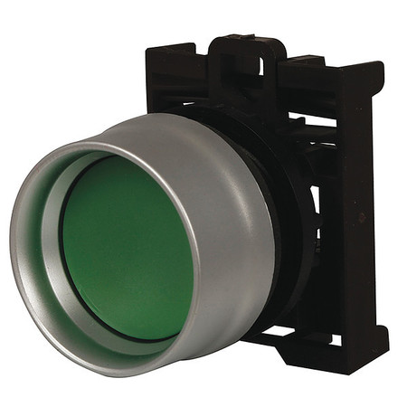 EATON Flush Push Button, Green, Non-Illum, 22mm M22-DG-G