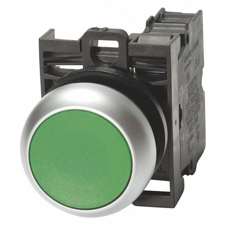 EATON FlushPushButtonOperator, Non-Illum, Green M22-D-G-K01