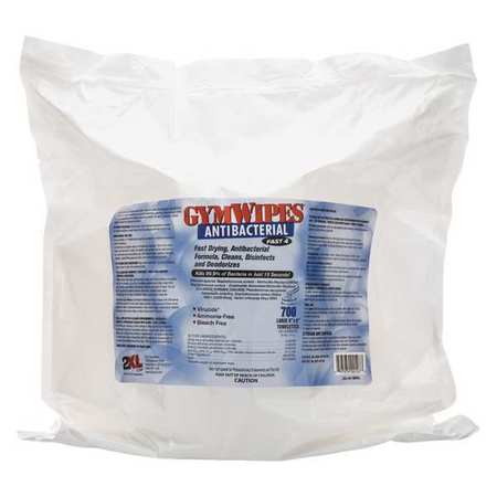 2XL Antibacterial Gym Wipes, Bag, Unscented, White, 4 PK 2XL101
