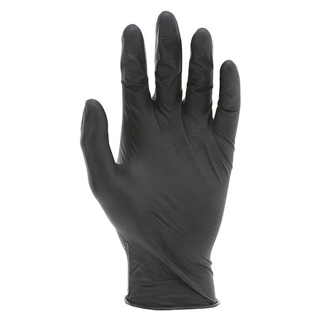 Mcr Safety 6014B, Chemical Resistant Gloves, 4.5 mil Palm, Nitrile, Powder-Free, L ( 9 ), 100 PK, Black 6014BL