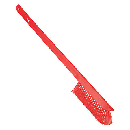 Remco 59/100 in W Wand Brush, Medium, 17 in L Handle, 2 9/25 in L Brush, Red, Plastic 41974