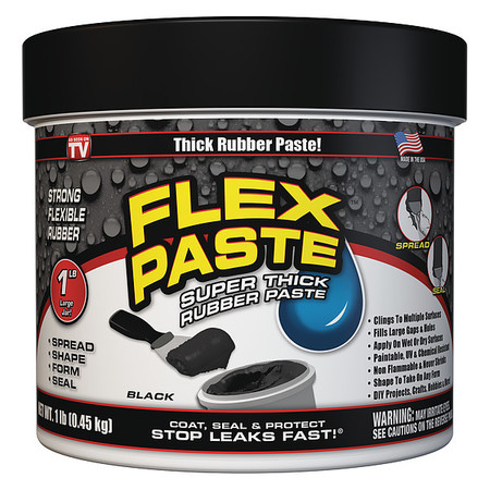 FLEX SEAL Flex Paste 1 lb. Jar Black PFSBLKR16