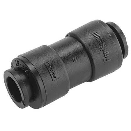 TRUESEAL Push-to-Connect Union Connector, 3/8 in Tube Size, PVDF, Black FB6UC4-HBLK