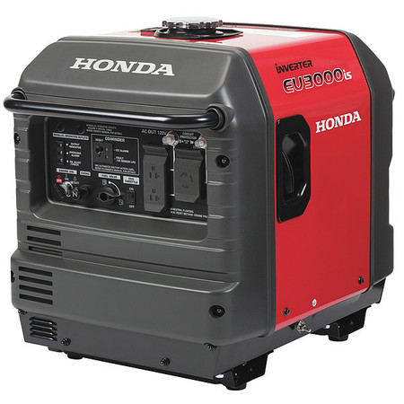 Honda Portable Generator, Gasoline, 2,800 W Rated, 3,000 W Surge, Electric, Recoil Start, 120V AC EU3000IS1AN