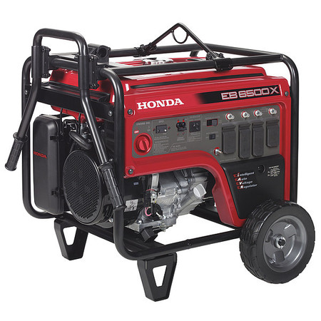 Honda Portable Generator, Gasoline, 5,500 W Rated, 6,500 W Surge, Recoil Start, 120/240V AC EB6500X1AN