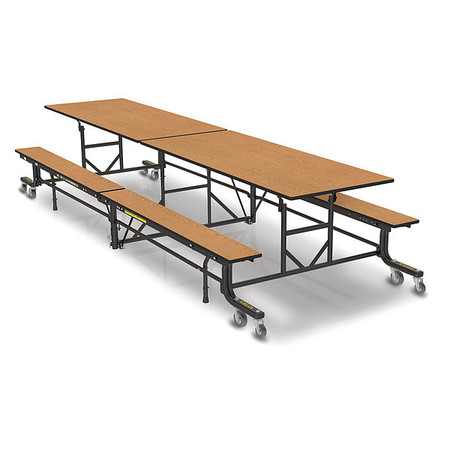 PALMER HAMILTON Rectangle Folding Bench Table, 145 in W, 29 in H, Golden Oak 19F18293012OB