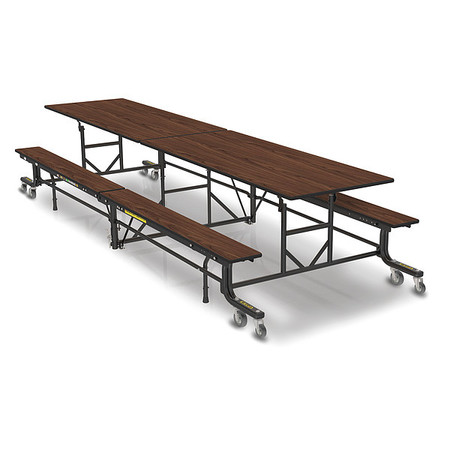 PALMER HAMILTON Rectangle Folding Bench Table, 145 in W, 27 in H, Montana Walnut 19F18273012MWTB