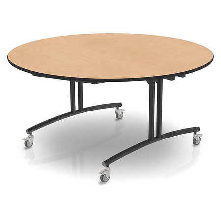 PALMER HAMILTON Round Flip Top Table, 60 in W, 30 in H, Fusion Maple PHLIP20-3060RD-FB