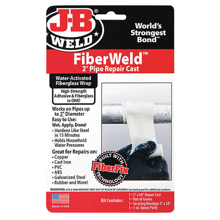 J-B WELD Pipe Repair Kit, 2"W x 5'L, White 38260