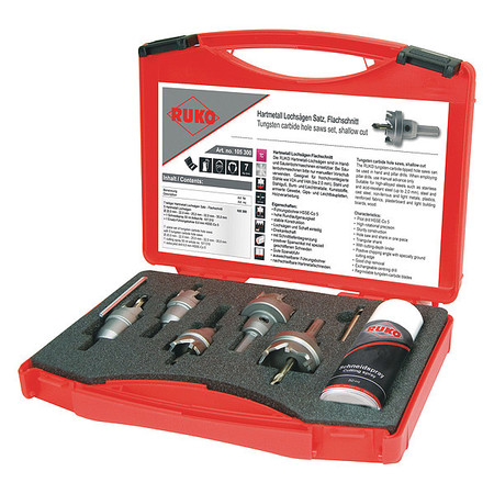 ROTHENBERGER Hole Saw Kit, 7 Pieces, Tungsten Carbide 105300