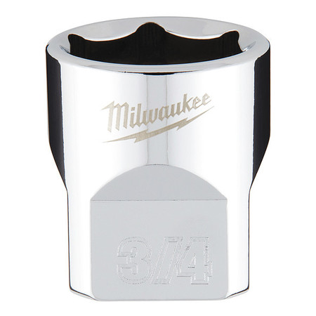 Milwaukee Tool 3/8 in. Drive 3/4 in. SAE 6-Point Socket with FOUR FLAT Sides 45-34-9068