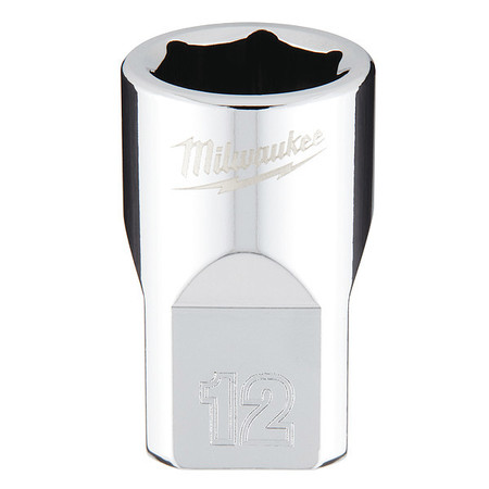 MILWAUKEE TOOL 3/8 in. Drive 12mm Metric 6-Point Socket with FOUR FLAT Sides 45-34-9082