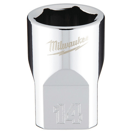 MILWAUKEE TOOL 3/8 in. Drive 14mm Metric 6-Point Socket with FOUR FLAT Sides 45-34-9084