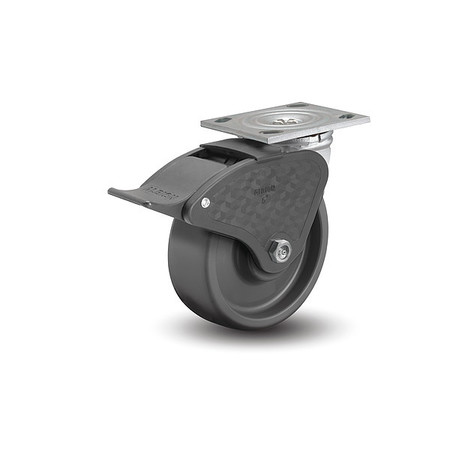 ALBION 8" X 2" Non-Marking Elastomer Swivel Caster, To 1200Tal Lock Brake, Loads Up To 1200 16SE08228ST