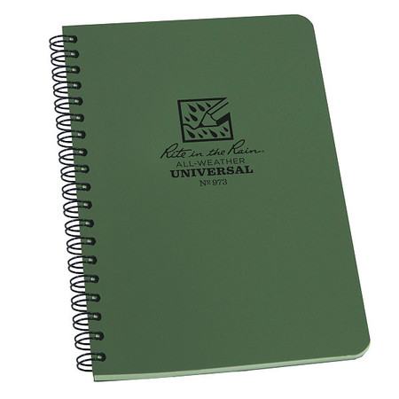 RITE IN THE RAIN All Weather Notebook, Green Cover Color 973