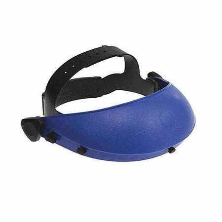 NATIONAL SAFETY APPAREL Faceshield Headgear, Black/Blue, Plastic I ZFSHG4S-NR
