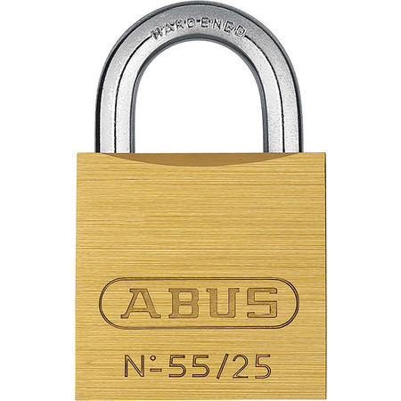 Abus Solid Brass Padlock Keyed Alike, Keyed Alike, Standard Shackle, Hardened Steel Shackle 55036