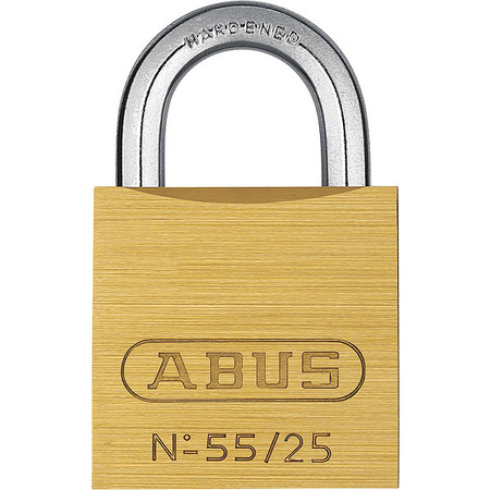 ABUS Solid Brass Padlock Keyed Alike, Keyed Alike, Standard Shackle, Hardened Steel Shackle 55036