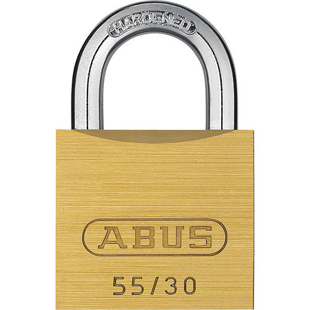 Abus Solid Brass Padlock Keyed Alike, Keyed Different, Standard Shackle, Hardened Steel Shackle 55411