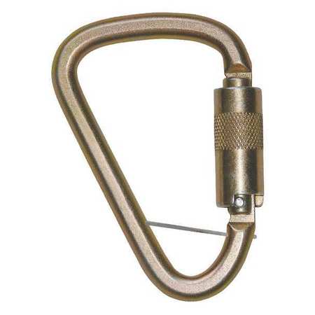 Falltech Carabiner, Double-Locking Gate, 4 in Length, Steel, Bronze 8450