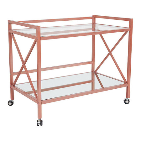 Flash Furniture Kitchen Bar Cart, Glenwood Glass NAN-JH-17110-GG
