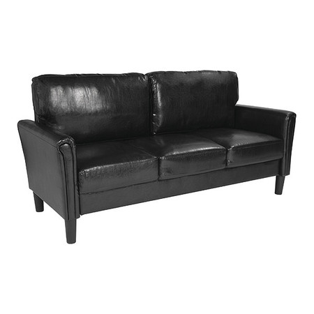 Flash Furniture Bari Sofa, Black Leather SL-SF920-3-BLK-GG