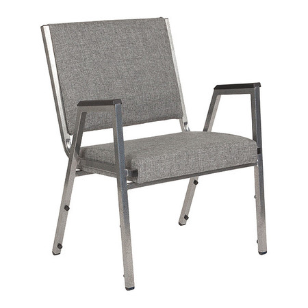 FLASH FURNITURE Contemporary Chair, Fabric, 18" Height, Fixed Arms, Gray Fabric XU-DG-60443-670-1-GY-GG