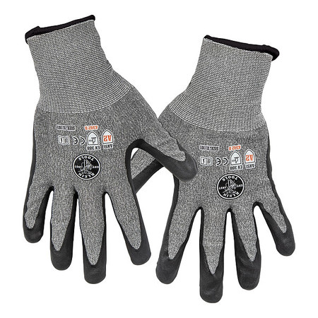 KLEIN TOOLS Work Gloves, Cut 2, X-Lg, PK2 60197