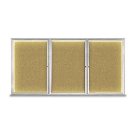 UNITED VISUAL PRODUCTS Corkboard, Keylime/Satin, 96" x 48" UV420ILED-SATIN-KEYLIME
